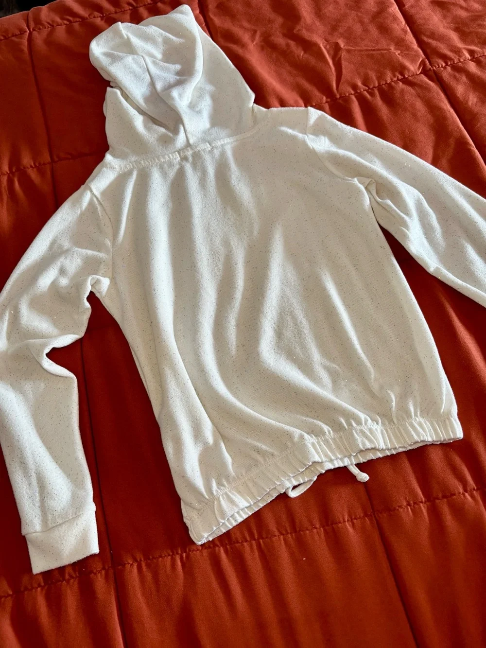 It's Our Time White Hooded Sweatshirt with Multicolor Sequin 'SHINE'